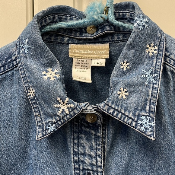 Coldwater Creek denim oversized shirt/tunic Length 30” - Picture 2 of 4